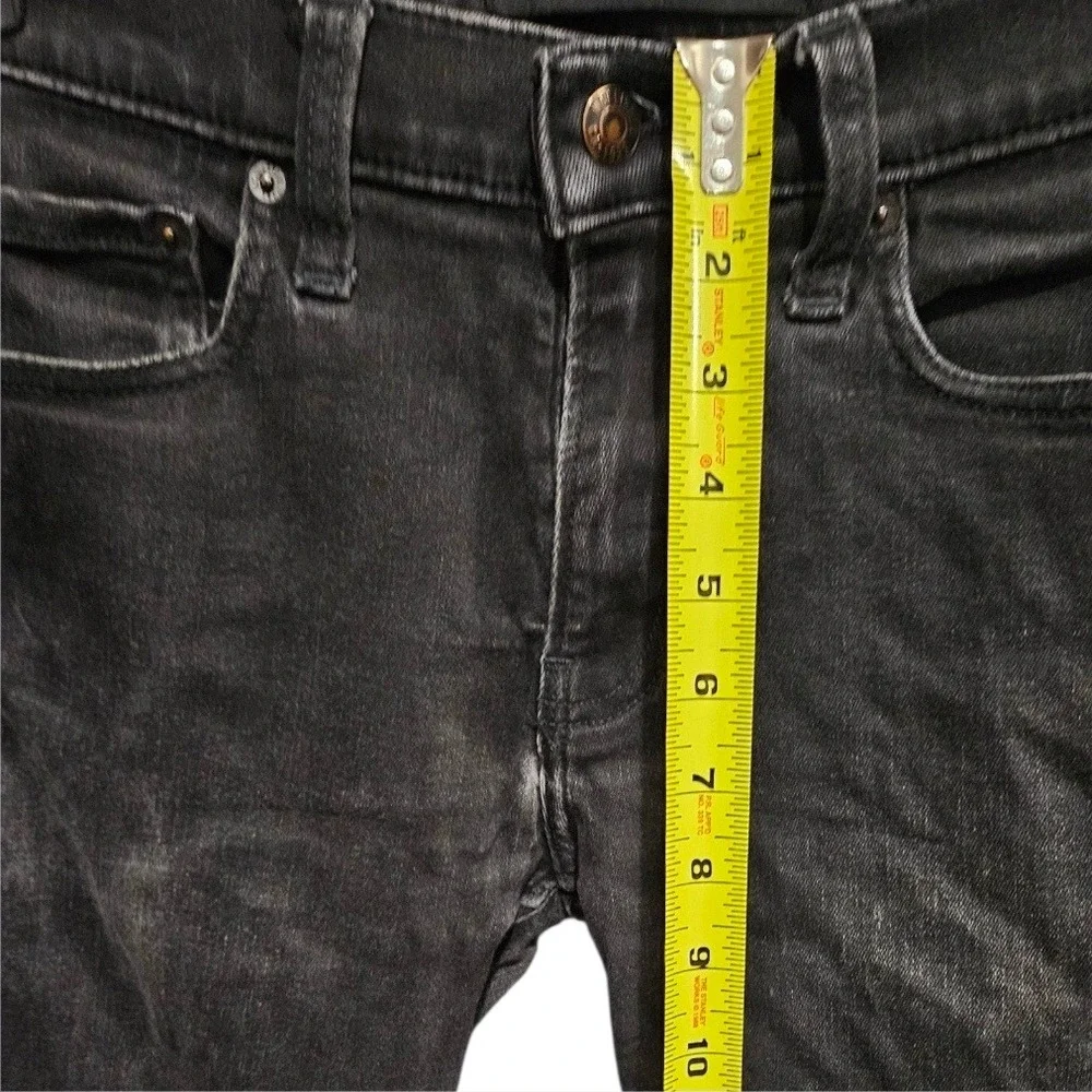 Hollister Skinny Jeans Faded Black Distressed Ripped Knee Denim 31x32 Womens